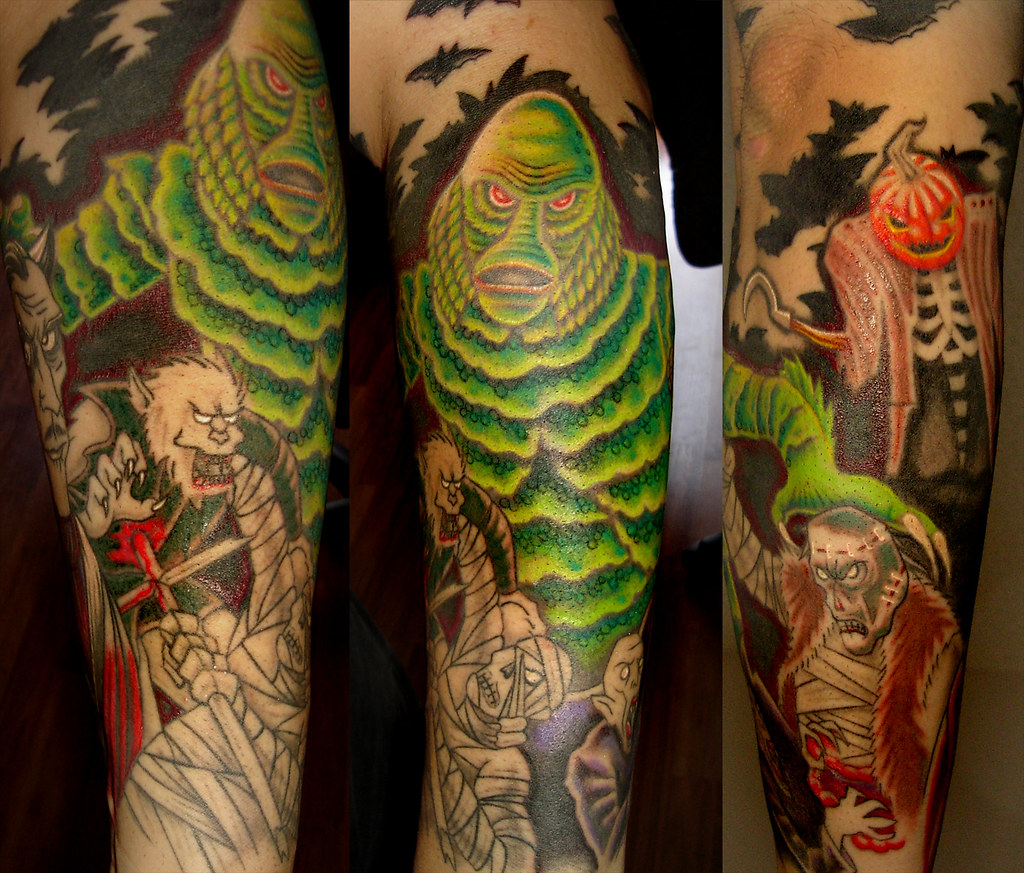 Vincent Price & Monster Mash Tattoo Sleeve Step 15 - More … | Flickr 873_x_1024_jpg