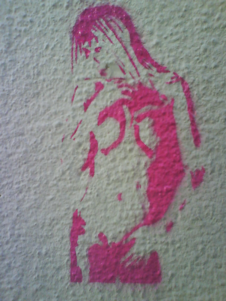 Pink Woman Stencil Graffiti Stencil Graffiti In Augustenst Flickr