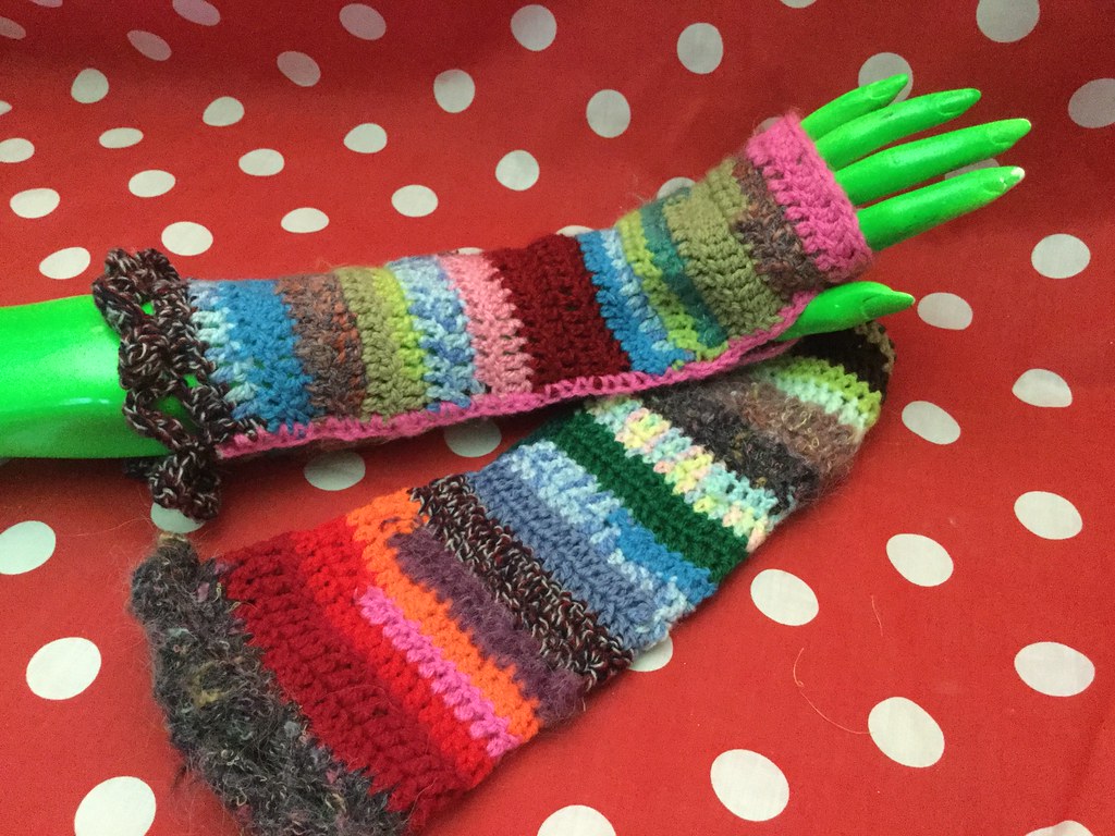 Crochet the wrist warmers · step 1. Crochet Arm Warmers These Multi Coloured Arm Warmers Are M Flickr