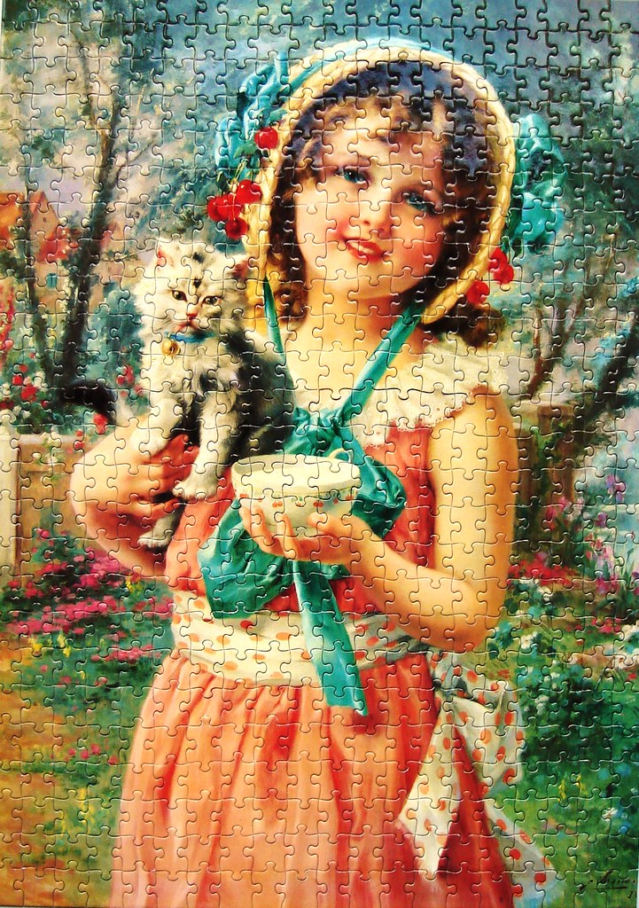 Young Girl With Kitten Emile Vernon Emile Vernon Was A F Flickr
