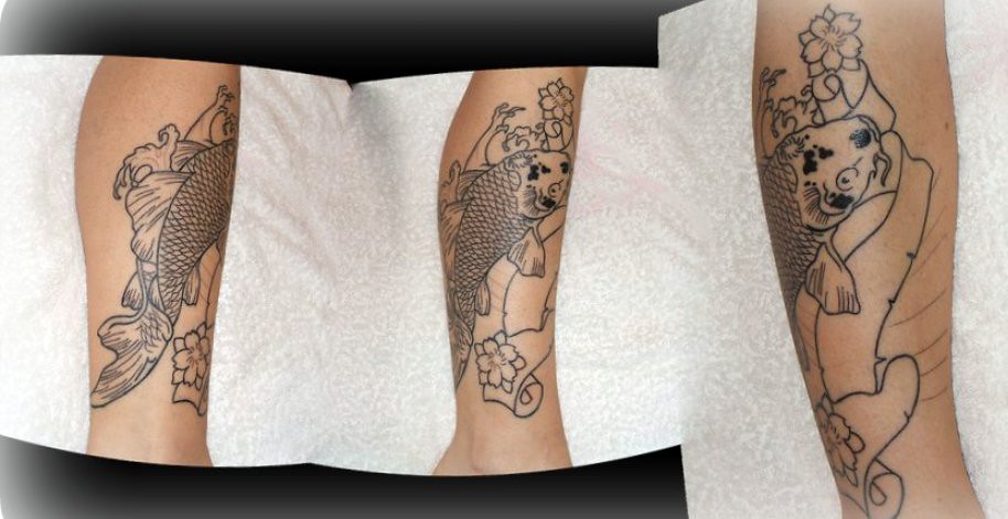 Ely's Tattoo Koi On Leg Phase 1 | Please Comment Marco Nigio… | Flickr 471_x_914_jpg
