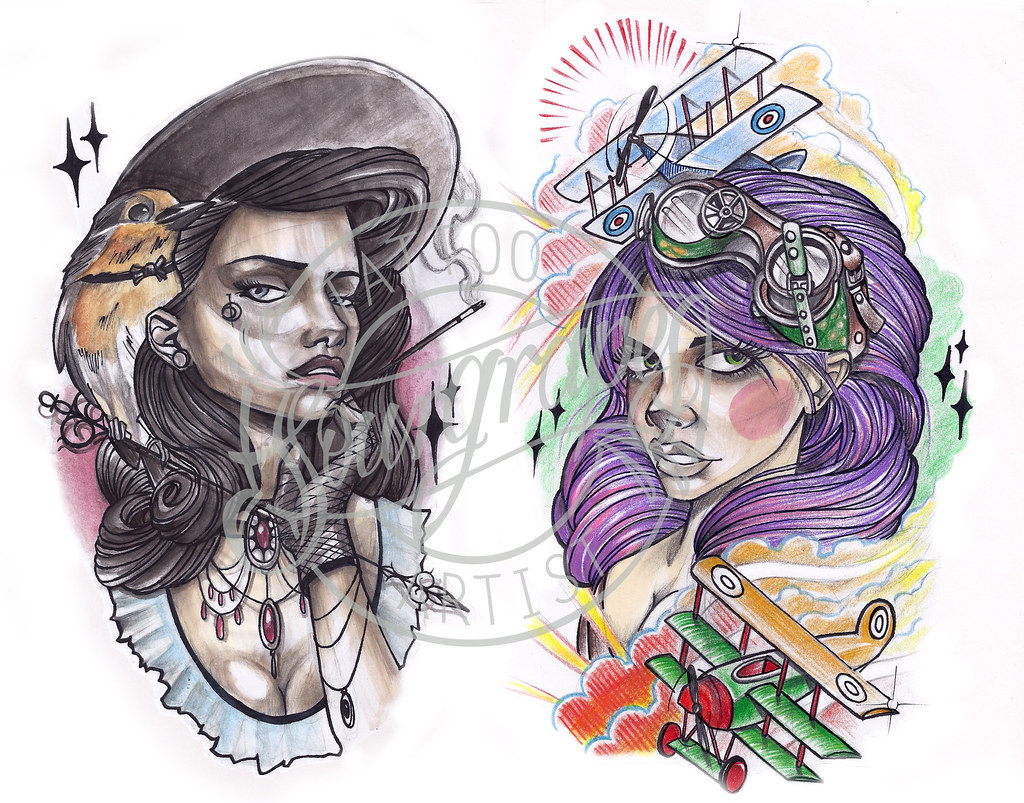Flash5 - Neo-Traditional Gypsy & Aviator Tattoo | All Artwor… | Flickr 803_x_1024_jpg
