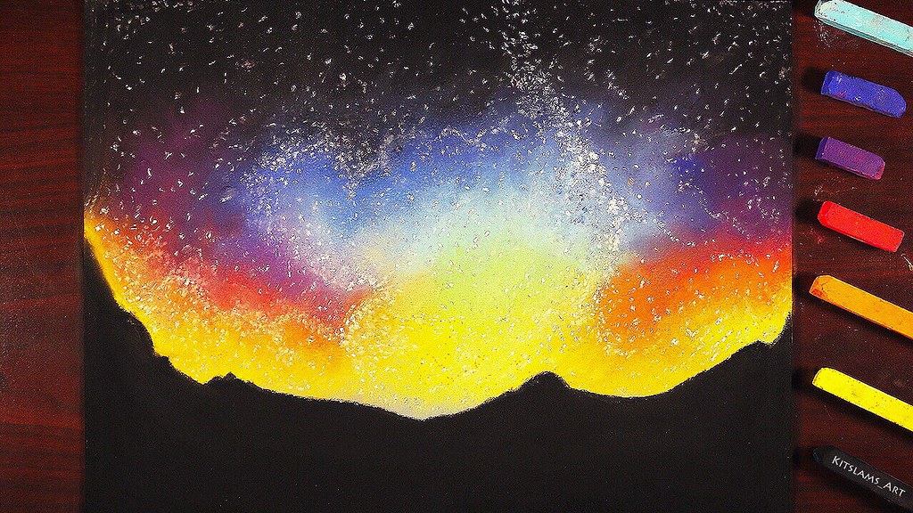Soft pastels allow you to draw casually and spontaneously. Night Sky Soft Pastel Drawing Watch The Video Youtu Be U6 Flickr