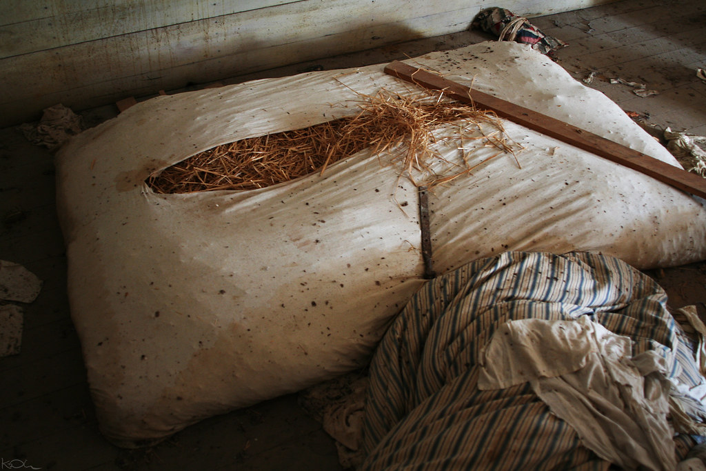 It is designed to be used as a bed, or on a bed frame as part of a bed. Straw mattress | I had never seen one of these before