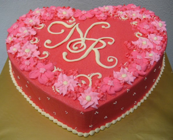 During transportation, please keep and hold cake on a flat surface Red Heart Monogram A Simple Buttercream Engagement Cake F Flickr