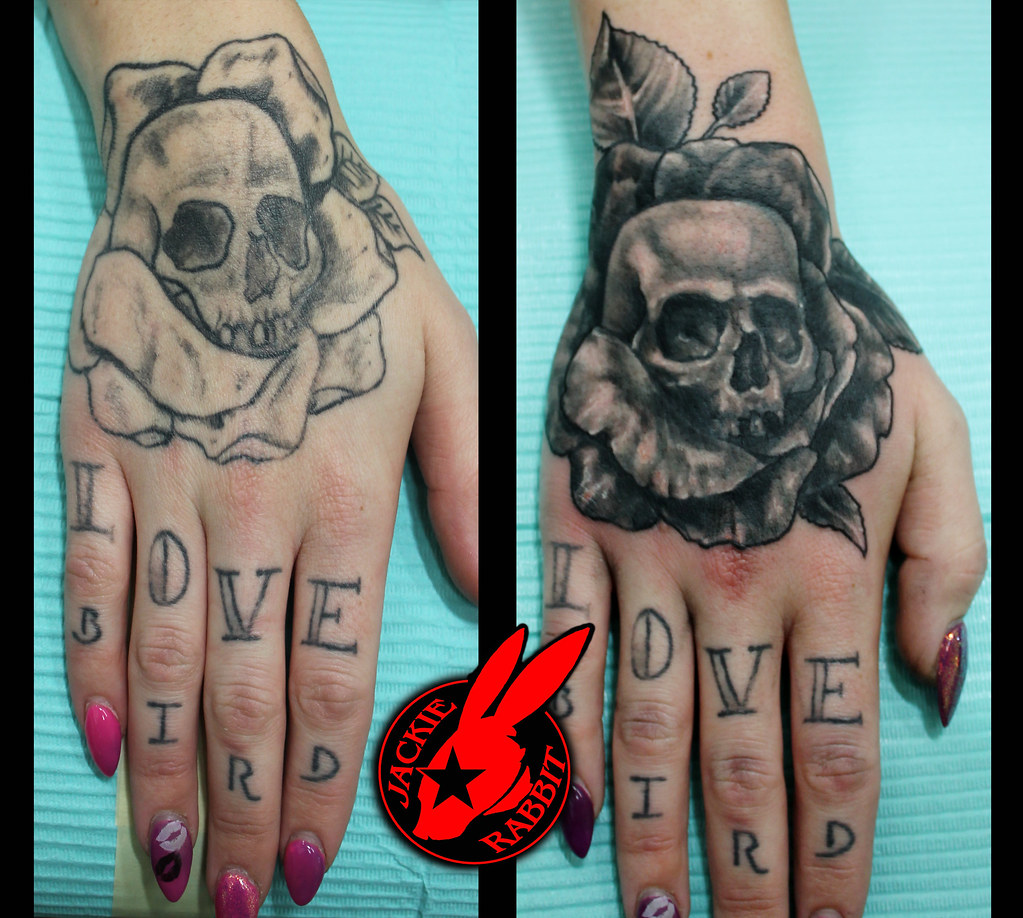 Skull Rose Hand Cover Up Tattoo By Jackie Rabbit | Custom Ta… | Flickr 918_x_1023_jpg