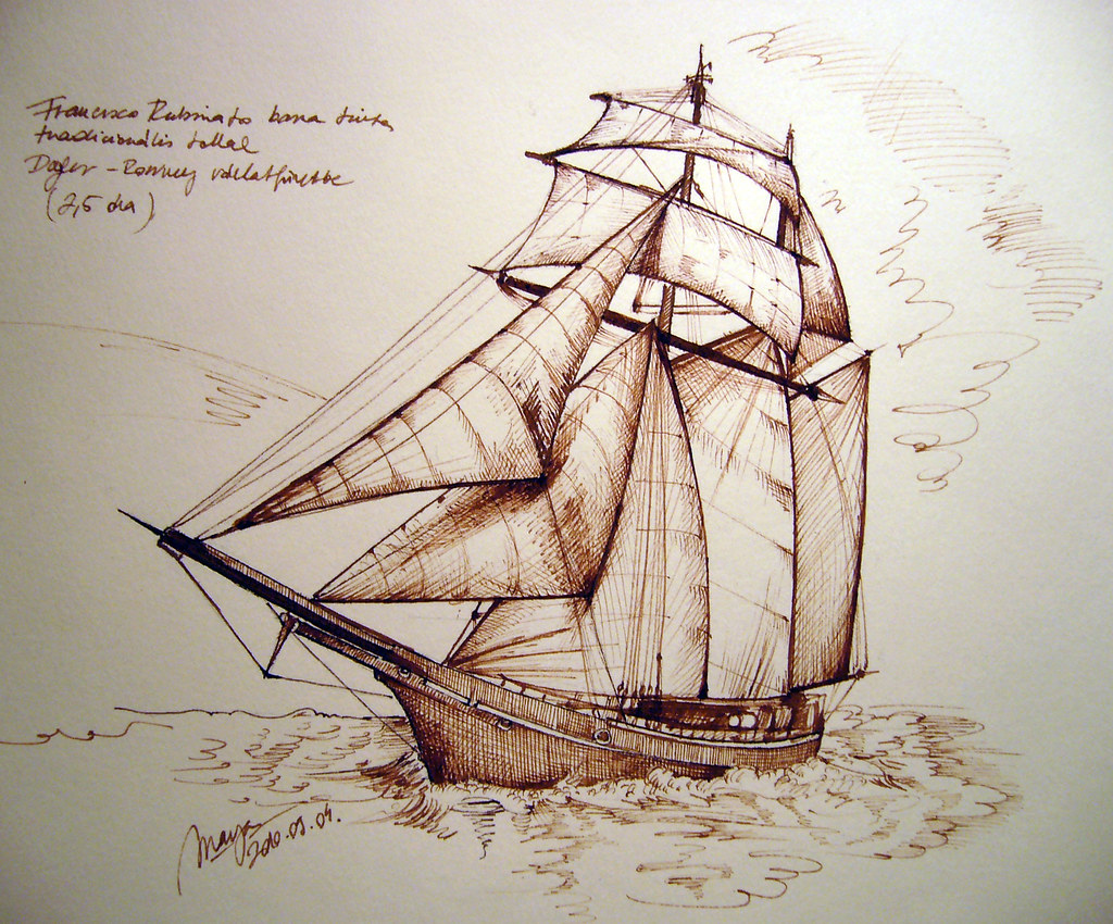 Then, mark your ship as a pirate ship by drawing a skull and crossbones on . Pirate Ship Sketch With Brown Ink Brown Ink And Pen Onto A Flickr