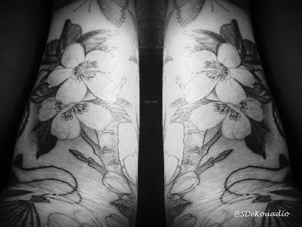 Cherry Blossoms Tattoo (Black & White) | Www.flickr.com/Phot… | Flickr 768_x_1024_jpg