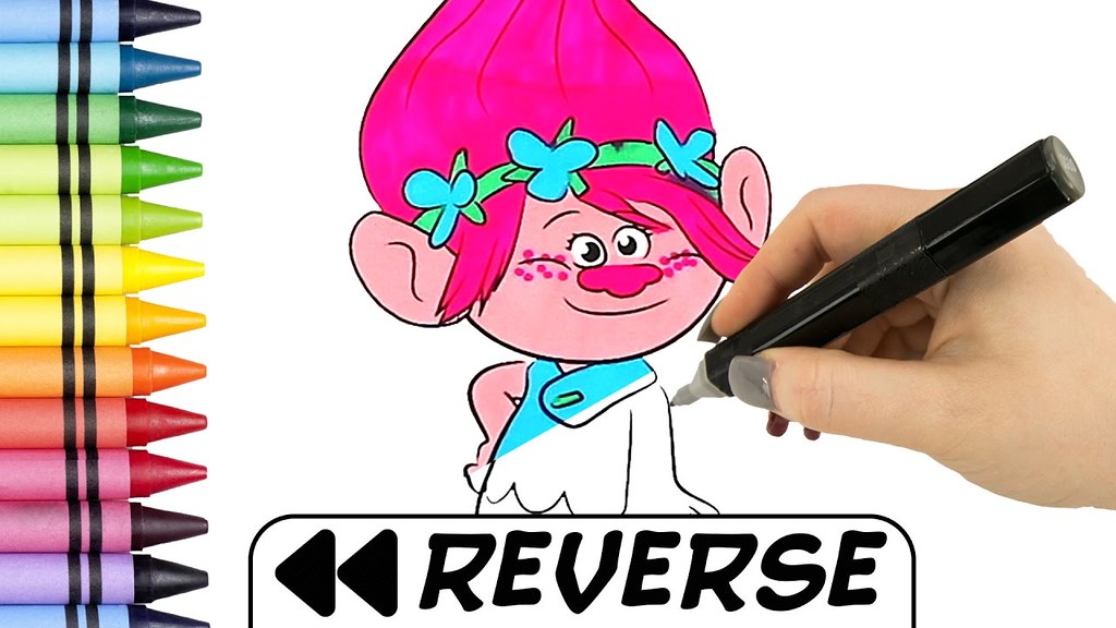 Trolls movie coloring pages are a. Dreamworks Trolls Coloring Book Reverse Coloring Video For Flickr