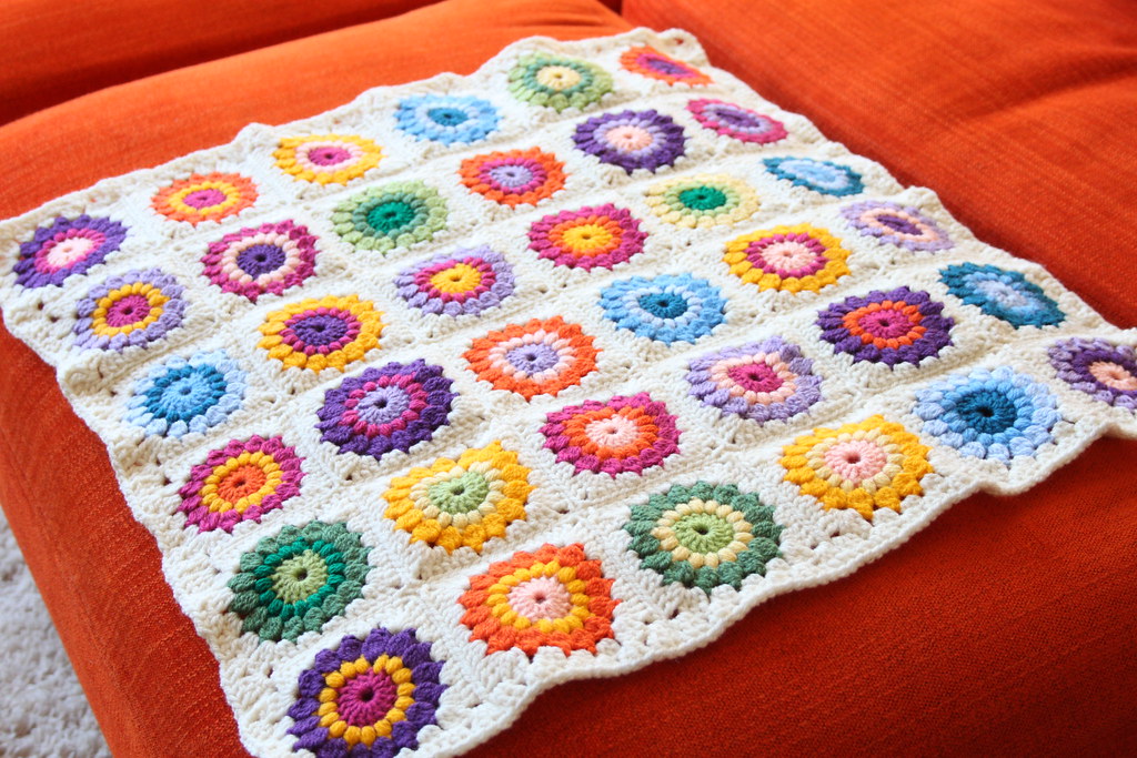 Ch4 (=1dc,1ch), 1dc + 1ch 11 times into . Finished The Sunburst Granny Square Blanket Update J Flickr