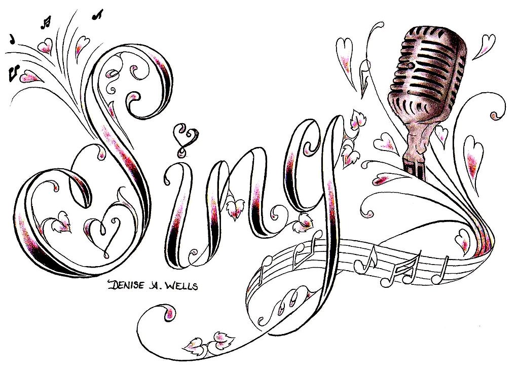 Sing (With Microphone) Tattoo Design By Denise A. Wells | Flickr 732_x_1024_jpg