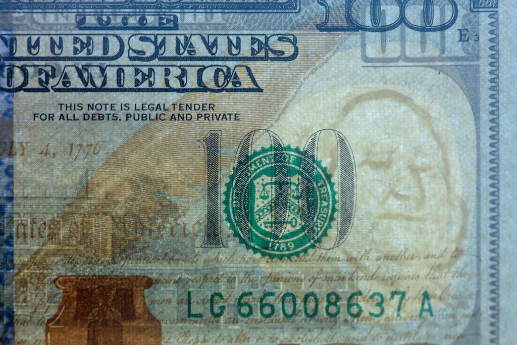 When you convert the u.s. The watermark of the new American 100 dollar bill | The