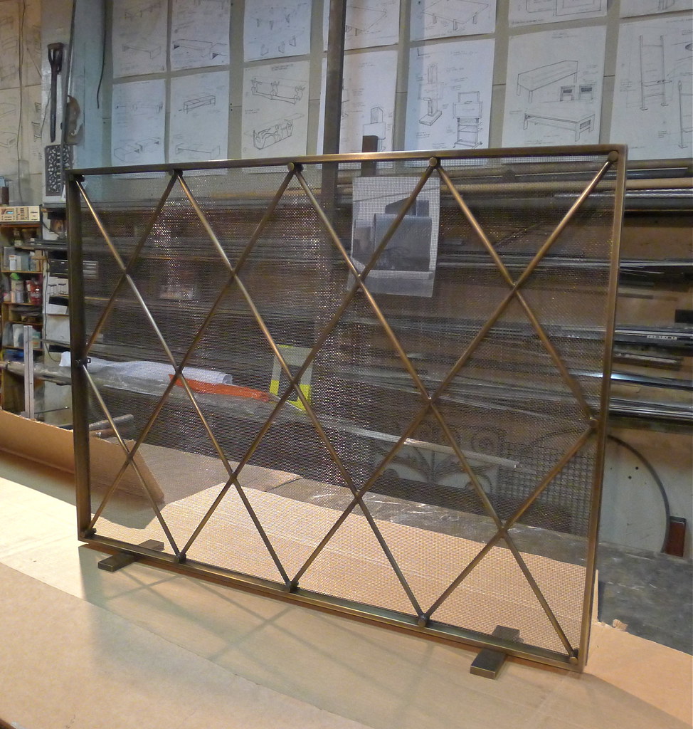 Browse a large selection of contemporary fire guards on houzz,. Brass Plated Mid Century Modern Fireplace Screen Man Of Steel Flickr