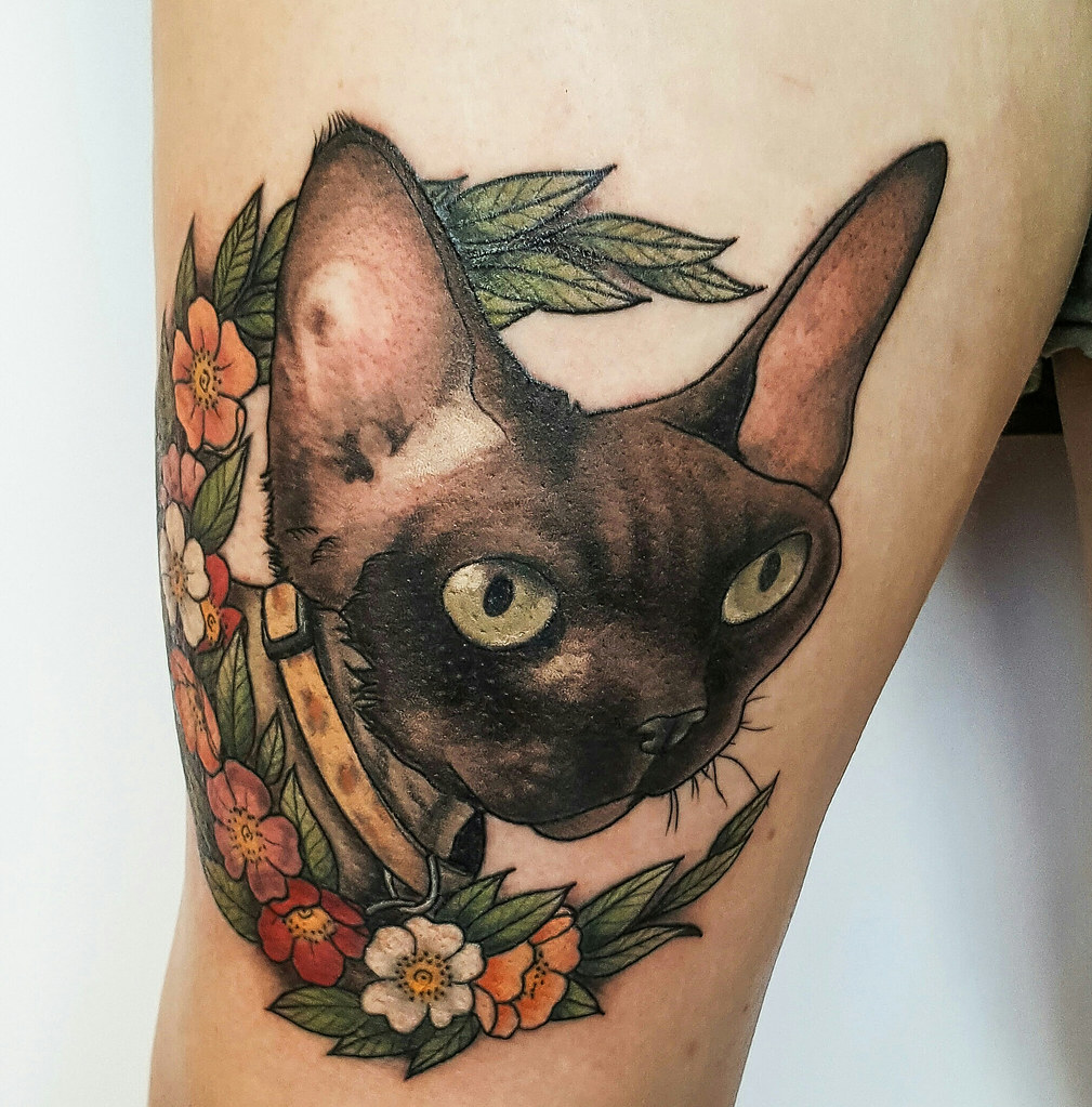 Tattoos Devon Rex Cat Portrait Of 'Hotei' For Natalie. 🐈… | Flickr 1023_x_1009_jpg