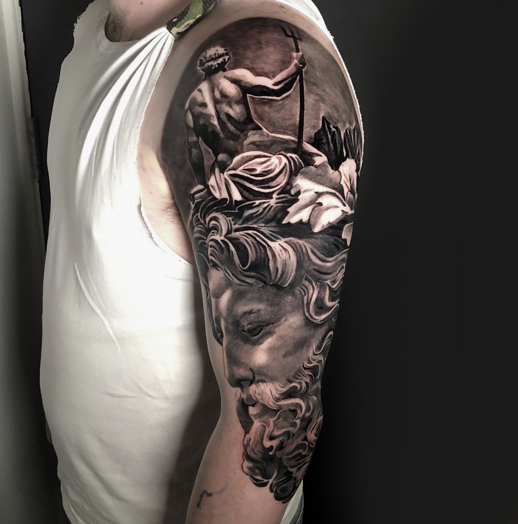 Black And Grey Realistic Arm Sleeve Tattoo Classical Sculp… | Flickr 1024_x_1013_jpg
