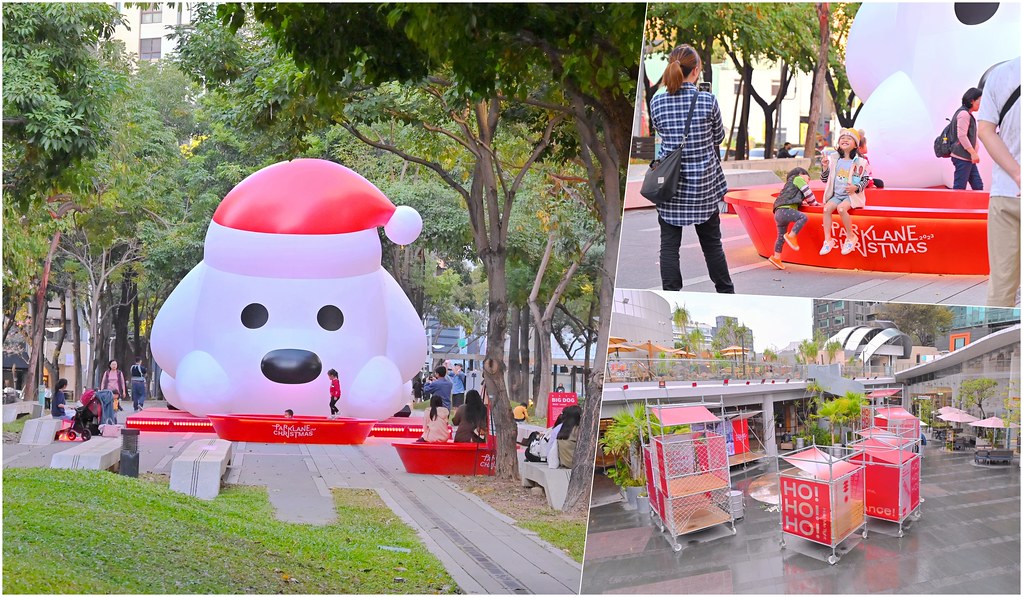 勤美聖誕節聖誕巨狗來台中草悟道了！8公尺聖誕萌狗超夯親子景點 假日勤美聖誕村還有表演