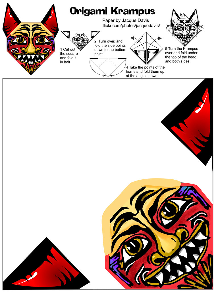 If you're looking for a professional finish to a handmade tee or fabric, screen printing is the way to go. Origami Krampus Origami Krampus To Download And Print Out Flickr