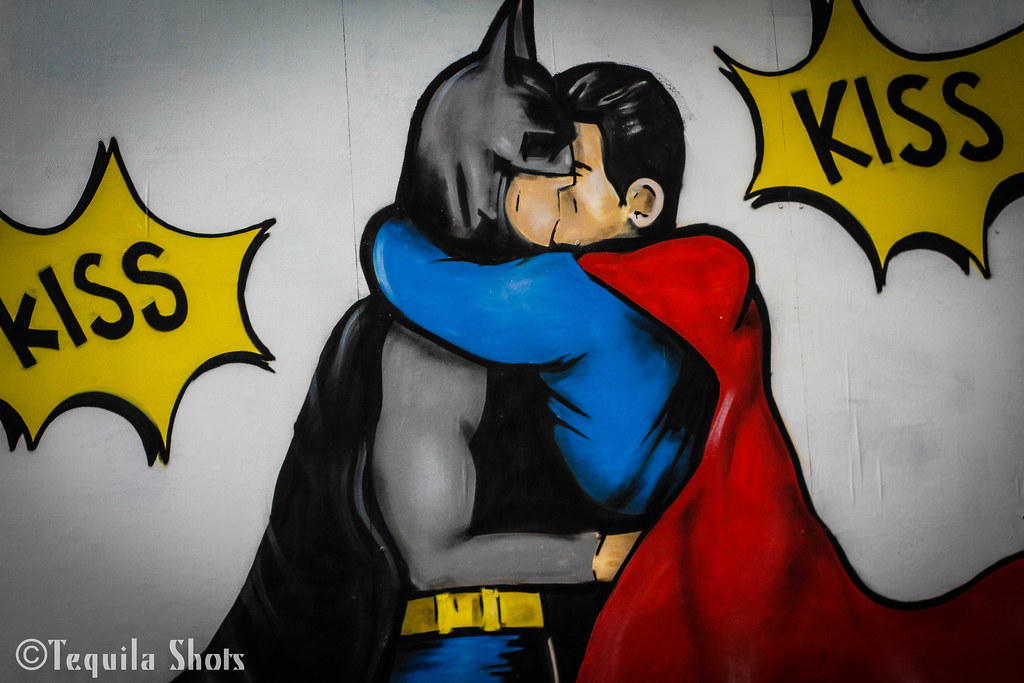 Batman Superman Kiss In Manchester Tequila Shots Photography Flickr