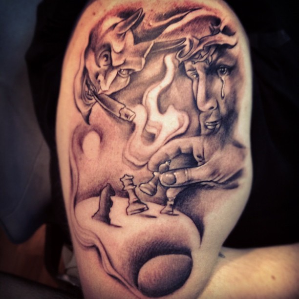 Devil#Jesus#Chess#Mikestow #Besttattooartist #Picstitch #… | Flickr 612_x_612_jpg