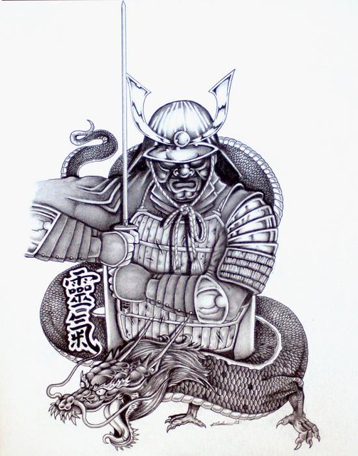 Samurai-And-Dragon-Tattoo-Design-L-A-Tattoodonkey.com | Flickr 640_x_503_jpg