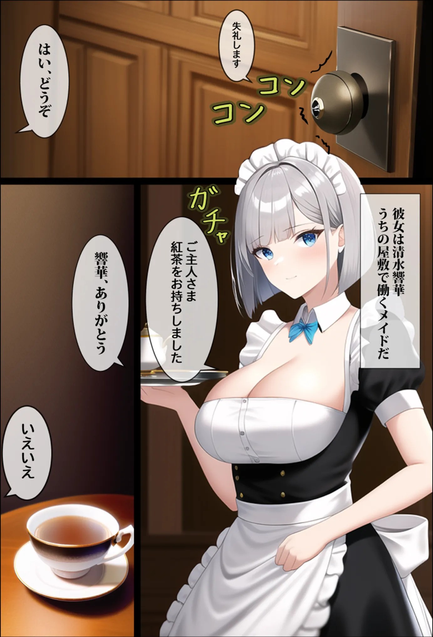 kyonyuu meido ni biyaku wo noma sete onanii wo tousatsu !go shujinsama ni choukyou sareruw