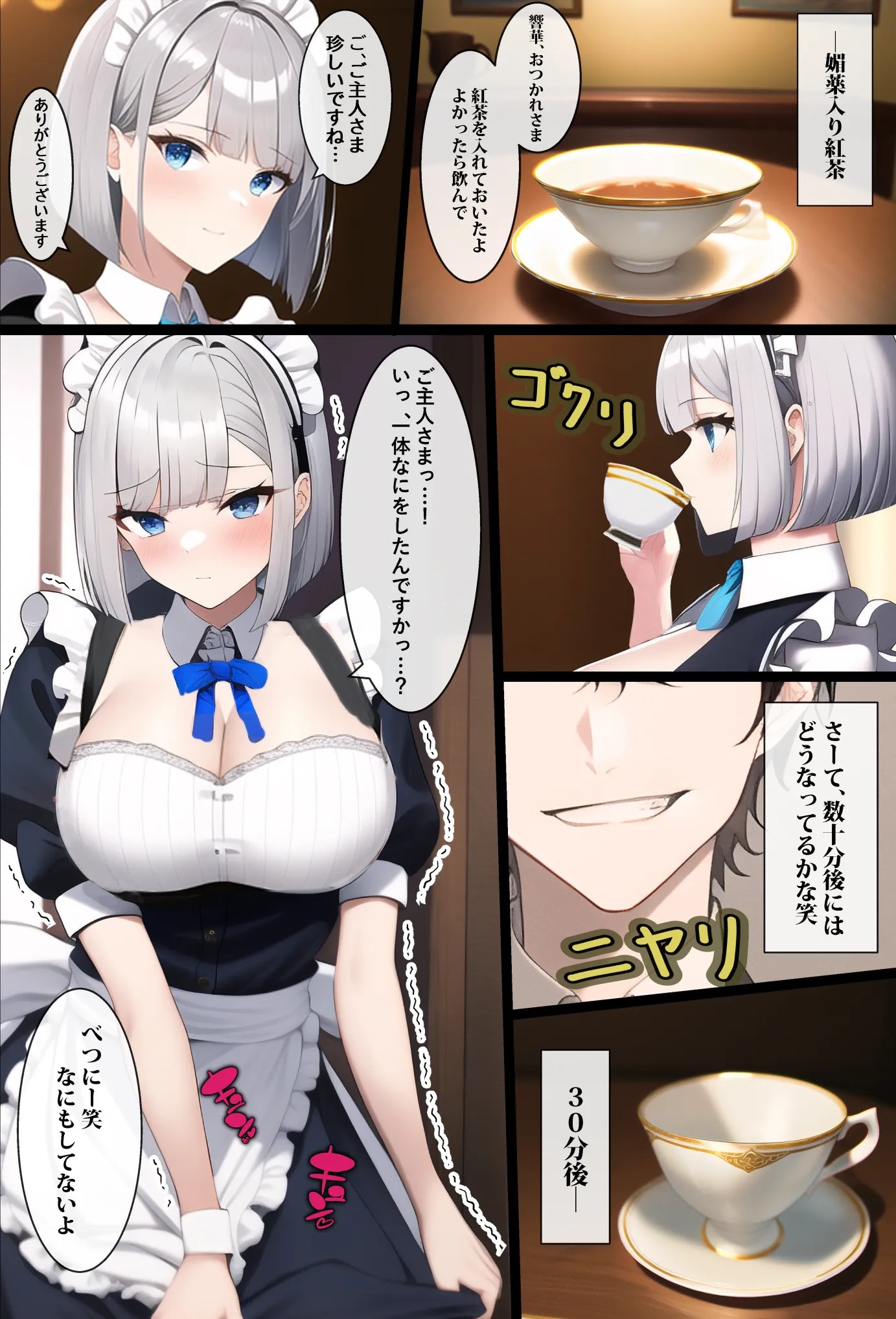 kyonyuu meido ni biyaku wo noma sete onanii wo tousatsu !go shujinsama ni choukyou sareruw