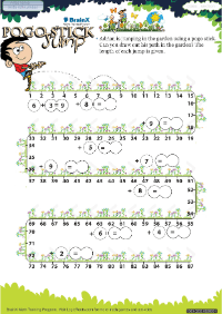 pogo stick jump math worksheet for grade 2 free printable worksheets