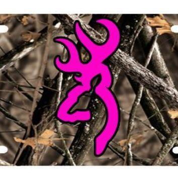 Pink Camouflage Browning Deer Head Logo Logodix