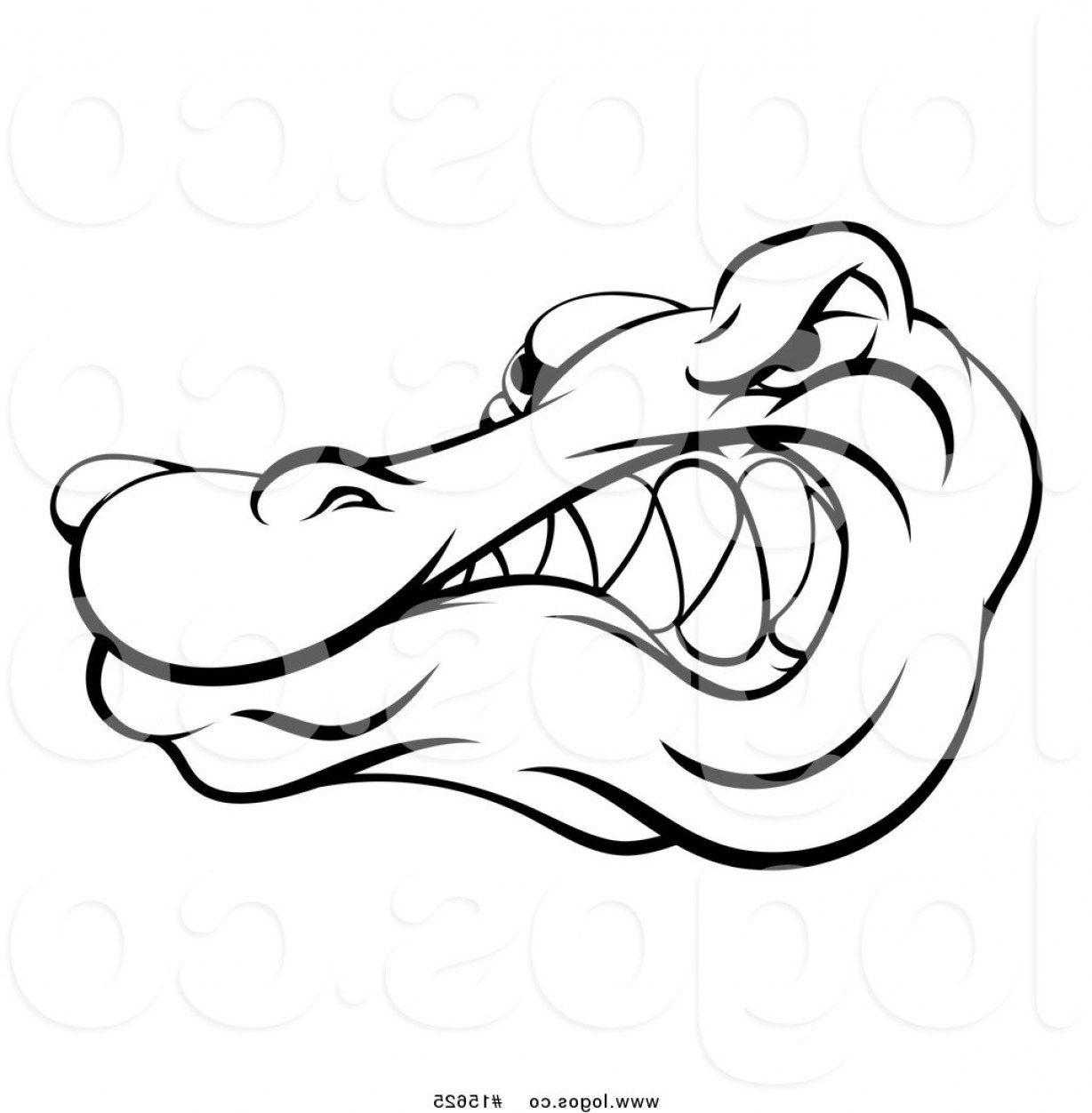 Silhouette crocodile head vector icon on the white background. Gator Vector Logo Logodix