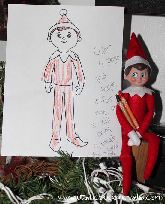 Did you know that you can. Elf On The Shelf Ideas Printable Coloring Page For A Treat Lovebugs And Postcards