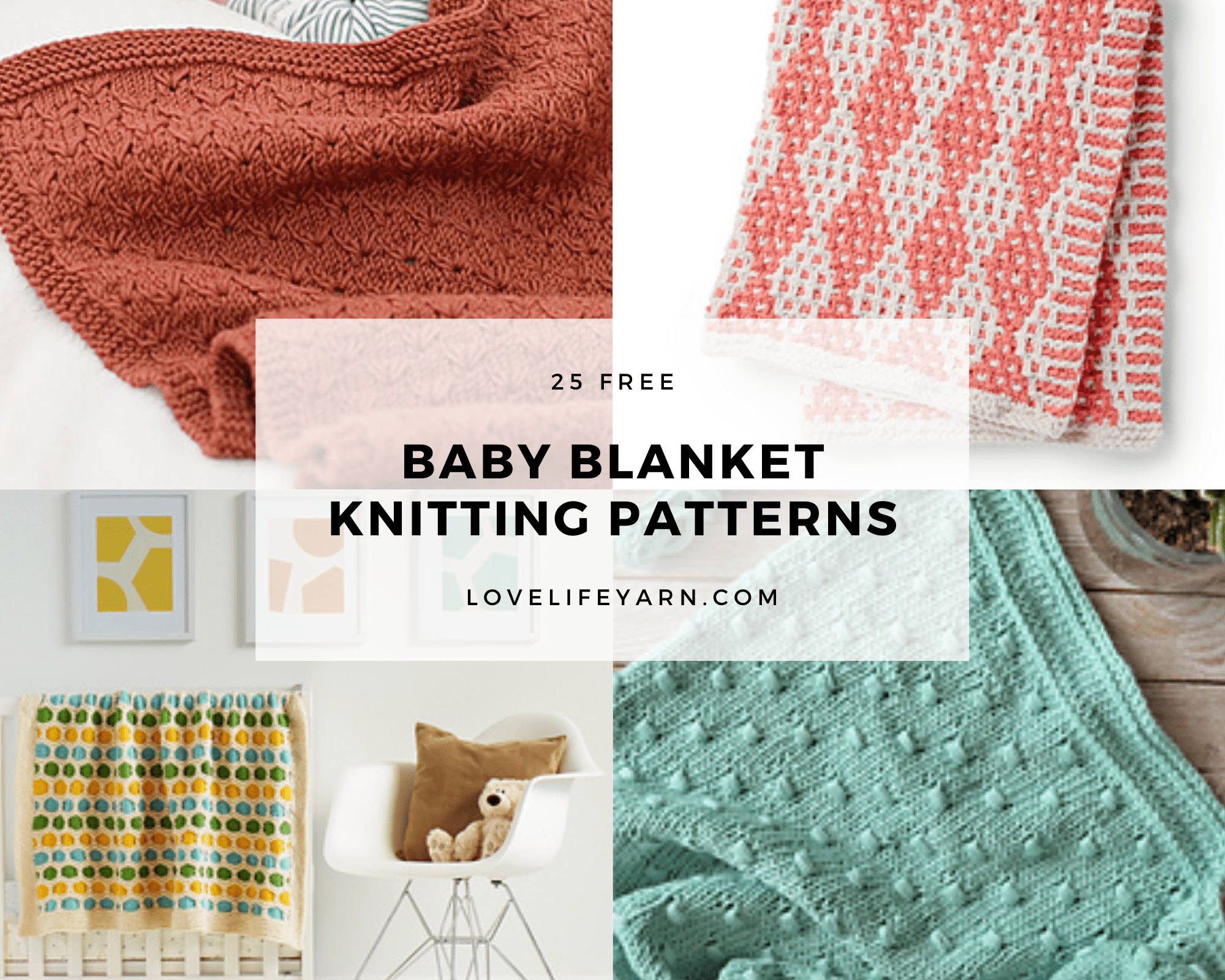 Garter stitch stripes alternate with slipped stitch sections, stockinette, and even garter lace, creating a finished shawl full of visual interest. 25 Beautiful And Free Knit Baby Blanket Patterns Love Life Yarn