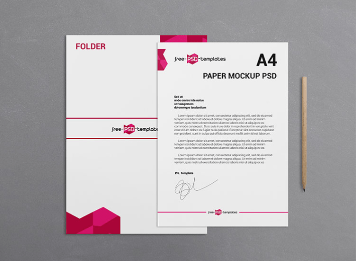 a4 paper poster letterhead flyer poster mockup. A4 Paper Psd Mockup Template Ltheme