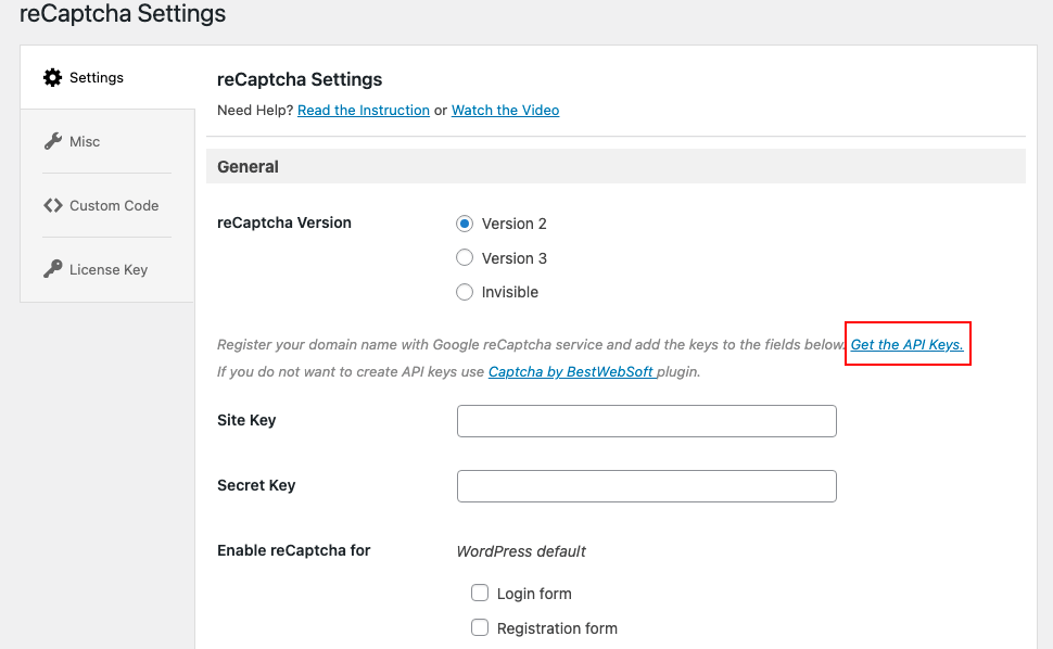 The configuration includes important options such as whether to show captcha challenges. How To Setup Captcha For Wordpress Login Ltheme