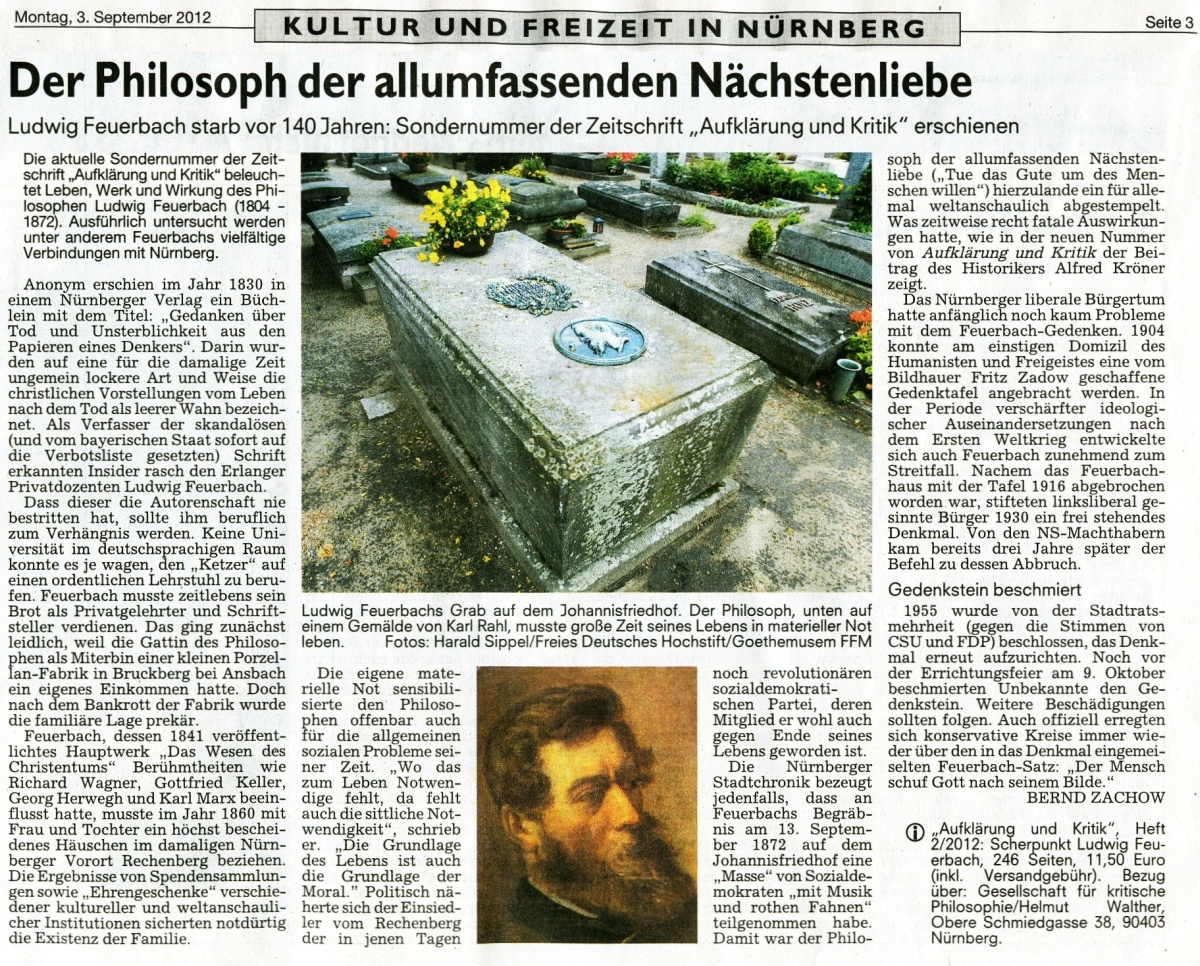 Ludwig Feuerbach Presseberichte Aktuell