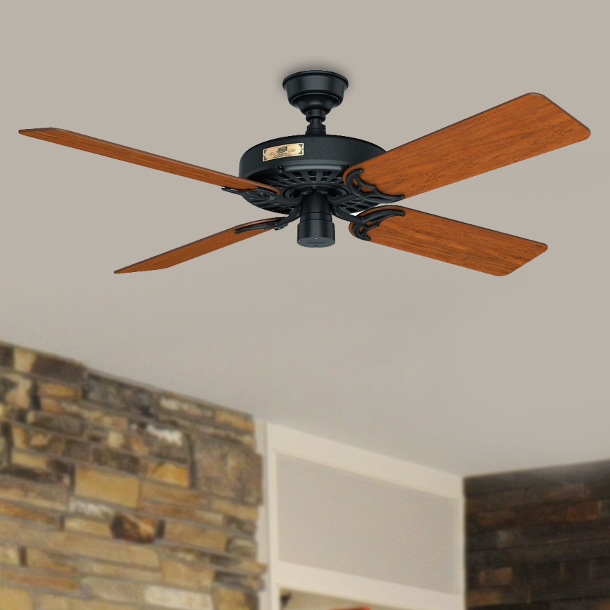 The constant rotation of the fan blades and motor sometimes causes the fixture to wobble or shake. Hunter Original Ceiling Fan: 52â³ (Black) - Lumera Living