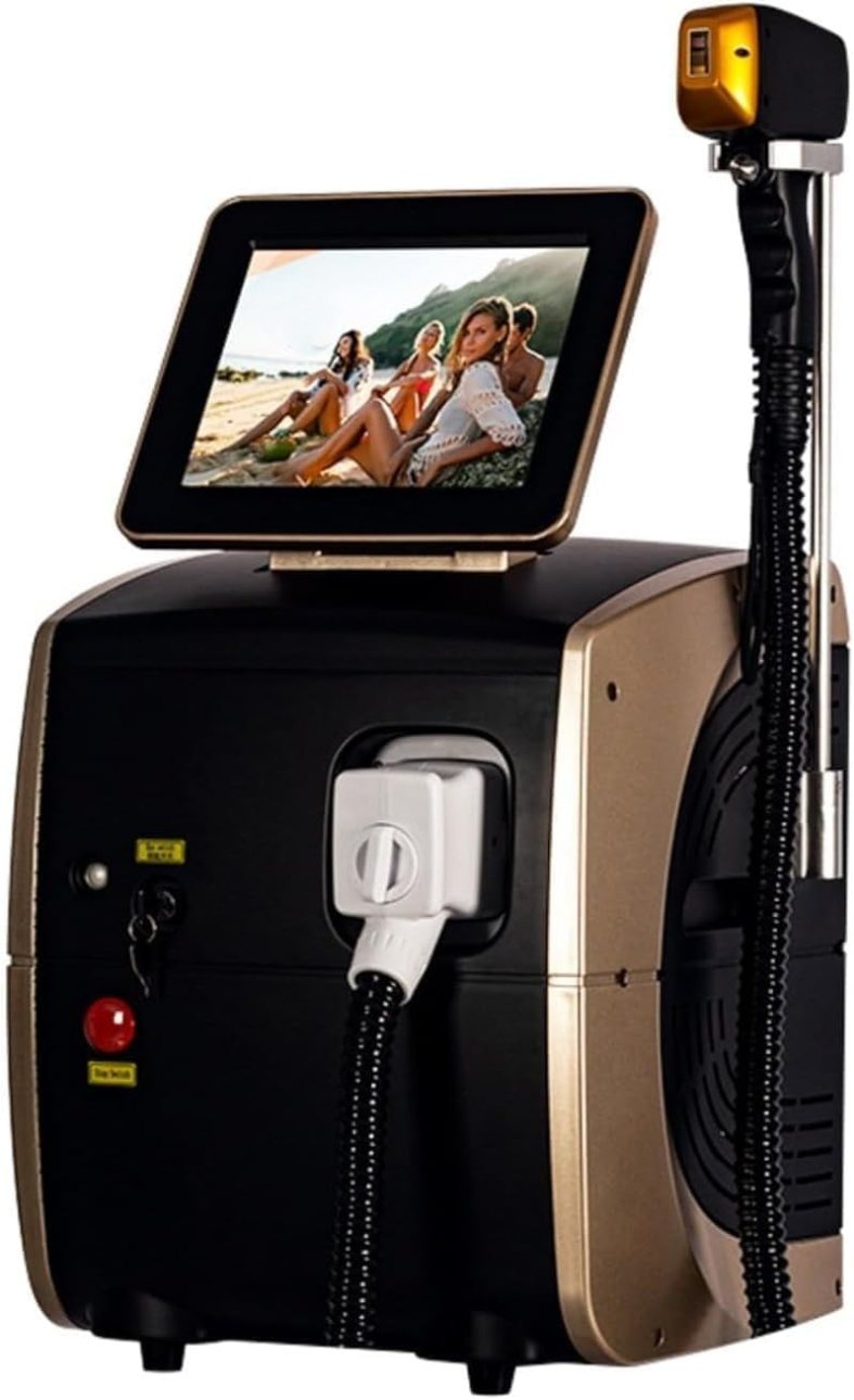 Professional Hair Removal Machine with LCD Display Screen, Cooling System, Black and Gold Professional Hair Removal Machine with LCD Display Screen, Cooling System, Black and Gold