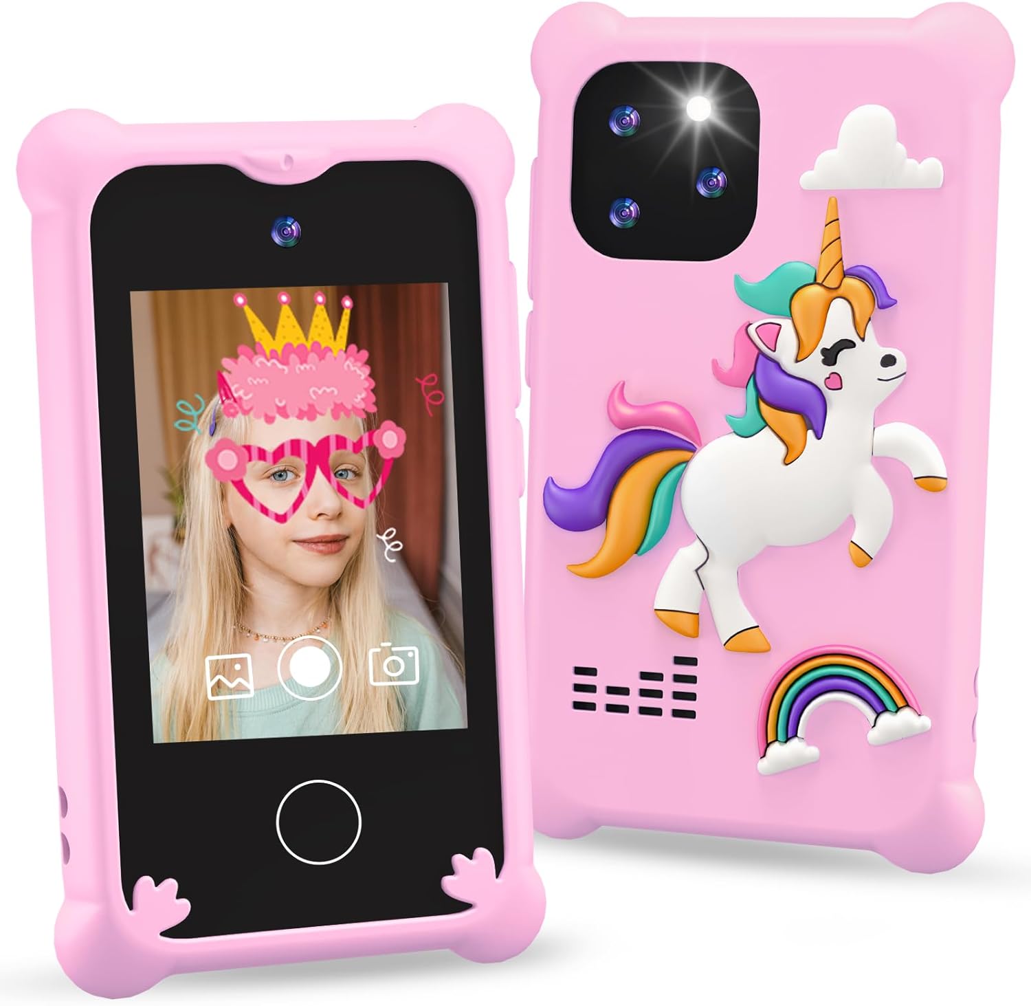 Kids Smart Phone Toys,Unicorn Toys Phone for Girls Touchscreen Play Phone with Dual Camera Toddler Learning Toys Music Player Christmas Birthday Gifts for 3 4 5 6 7 Year Old Girls with SD Card Kids Smart Phone Toys,Unicorn Toys Phone for Girls Touchscreen Play Phone with Dual Camera Toddler Learning Toys Music Player Christmas Birthday Gifts for 3 4 5 6 7 Year Old Girls with SD Card