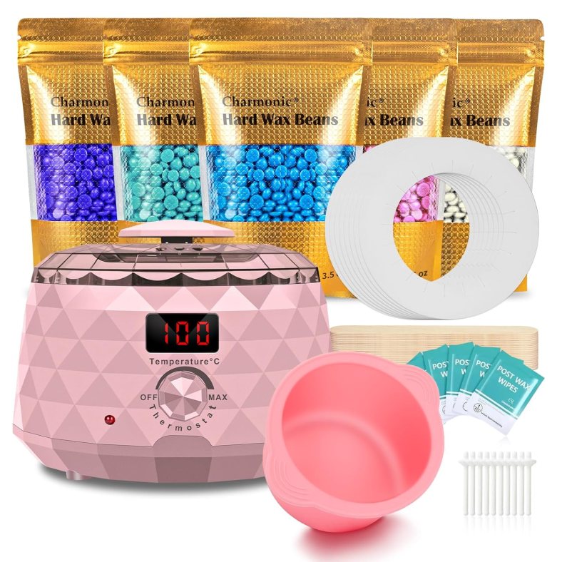 Wax Warmer, 2024 Upgrade Digital Waxing Kit with Silicone Pot & 500g Hard Wax Beads for Whole Body Brazilian Bikini Legs Armpit Nose Hair Removal, Hot Wax Machine (Pink) Wax Warmer, 2024 Upgrade Digital Waxing Kit with Silicone Pot & 500g Hard Wax Beads for Whole Body Brazilian Bikini Legs Armpit Nose Hair Removal, Hot Wax Machine (Pink)