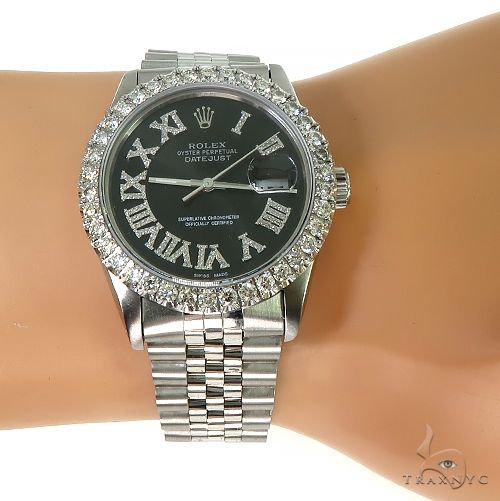 Rolex Datejust 36mm Diamond Bezel Watch 66511 Mens Diamond Rolex Watch Collection Stainless Steel Round Cut 3 25 Ct