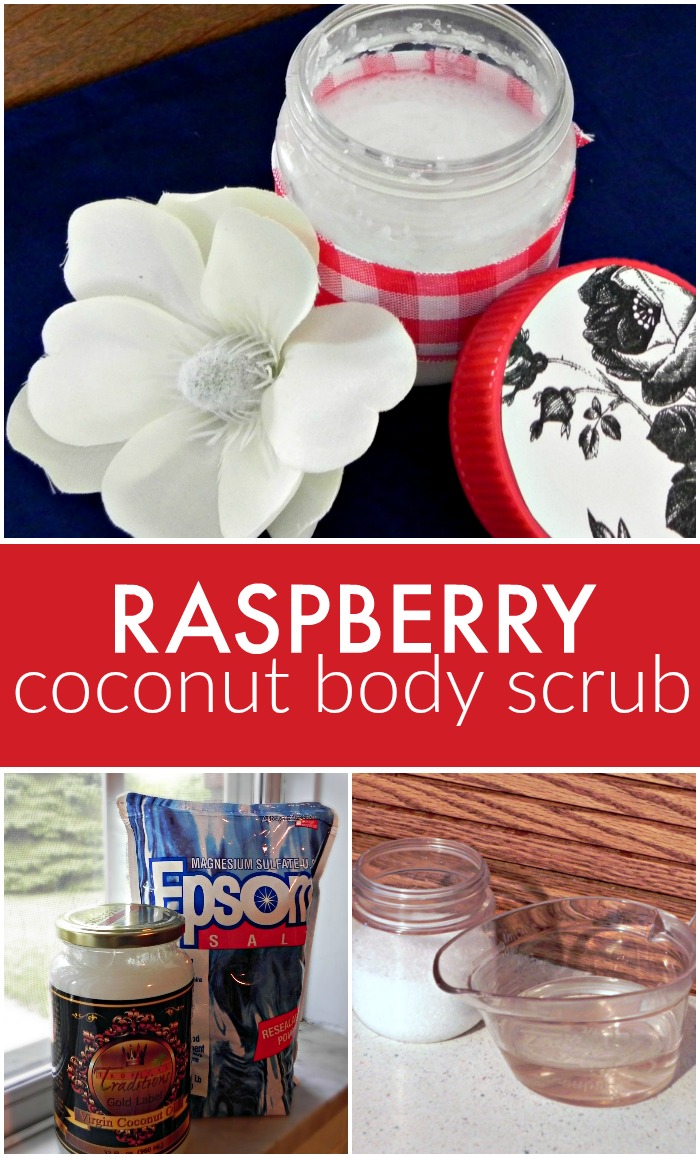 Raspberry Coconut Oil Body Scrub Mad in Crafts
