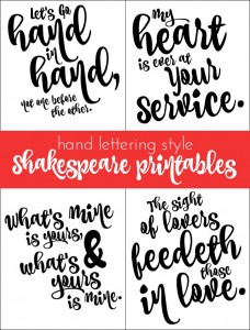 Printable Chalkboard Shakespeare Quotes for Valentine’s Day Printables ...