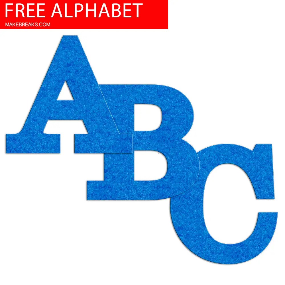 Blue Felt Effect Free Printable Alphabet - Make Breaks
