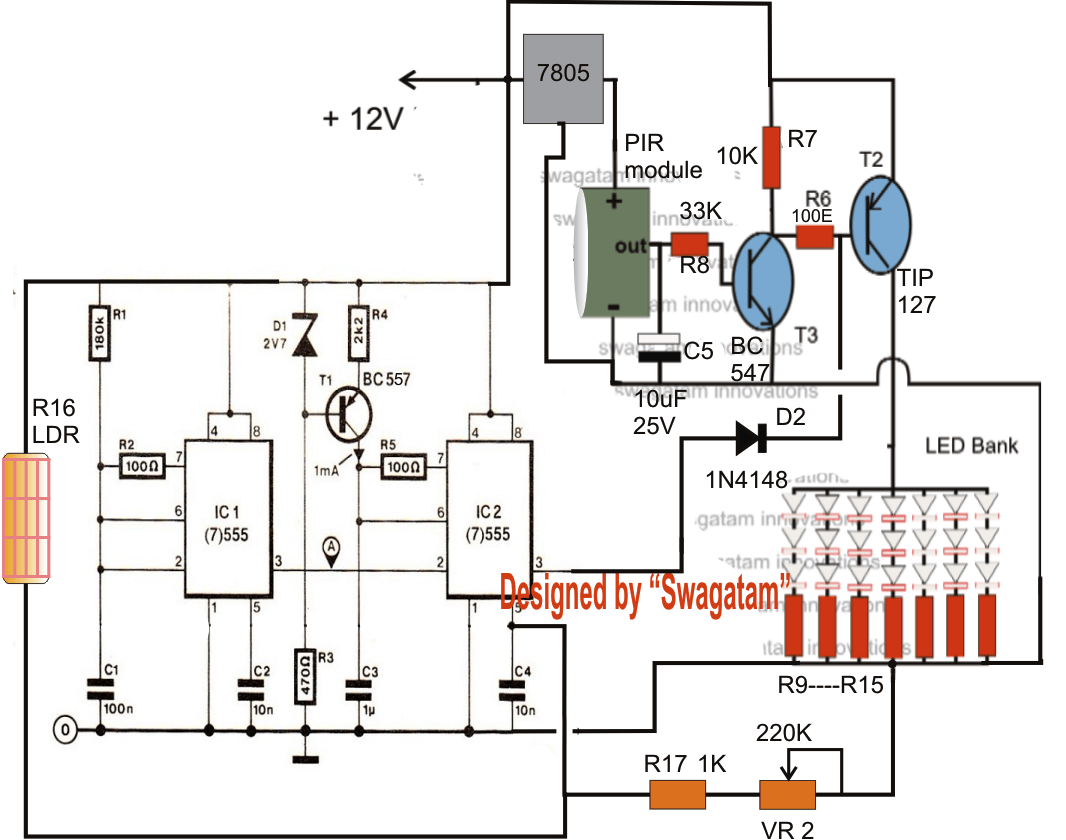 Automatic Solar Street Light Controller Circuit Diagram - Circuit Diagram
