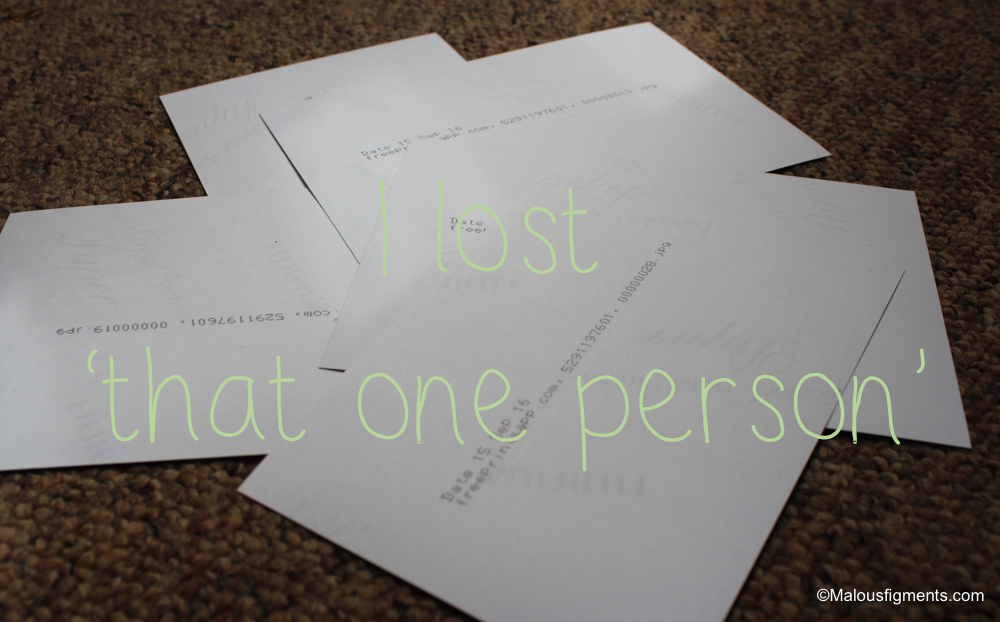 I lost ‘that one person’