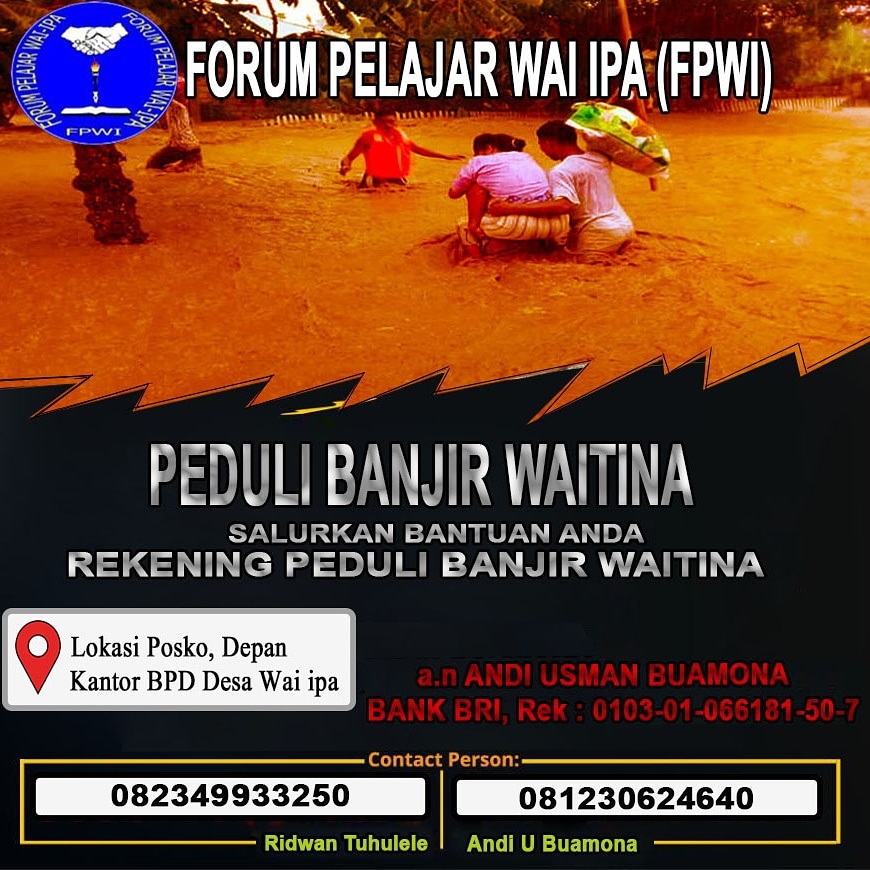 Pelajar Desa Wai Ipa Galang Dana untuk Korban Banjir di Desa Waitina –  Malut Times