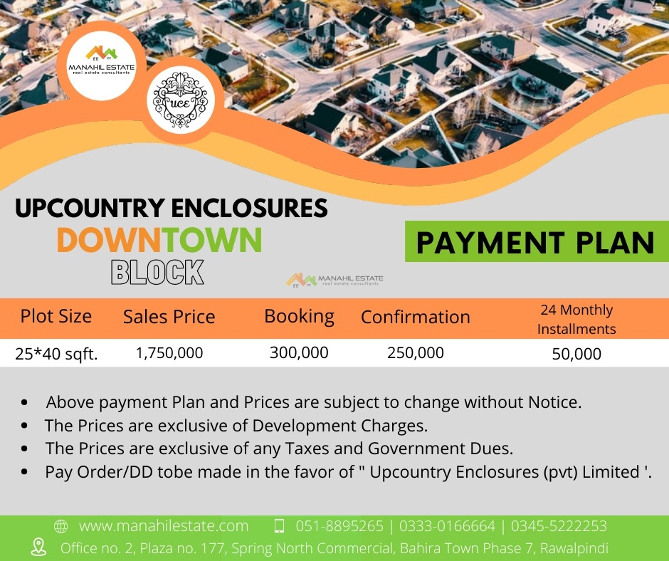 Up Country Enclosures Launches Downtown Block Manahil Estate