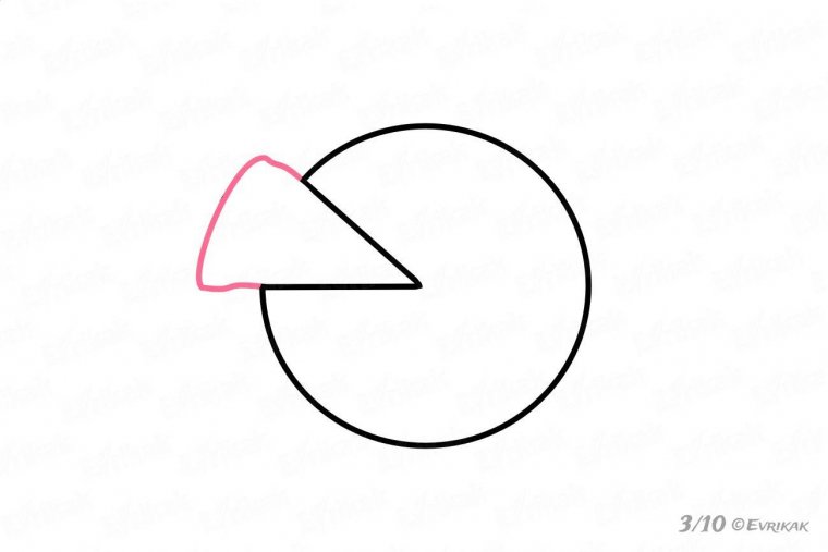 рисовать пиццу карандашом