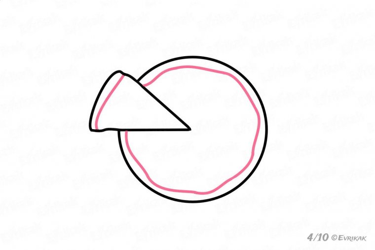 рисовать пиццу карандашом