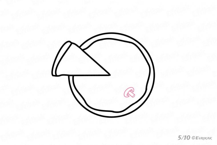 рисовать пиццу карандашом