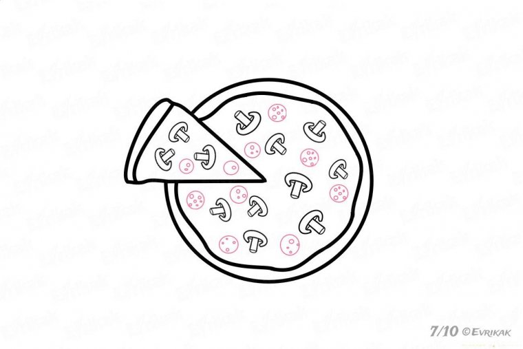 нарисовать пиццу по клеточкам